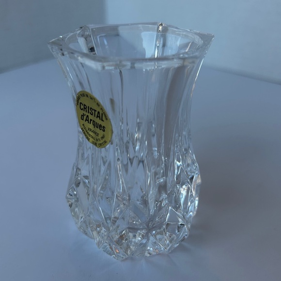 Cristal D' Arques France Genuine Lead Crystal Vase 3 1/4 inches tall - Picture 6 of 8